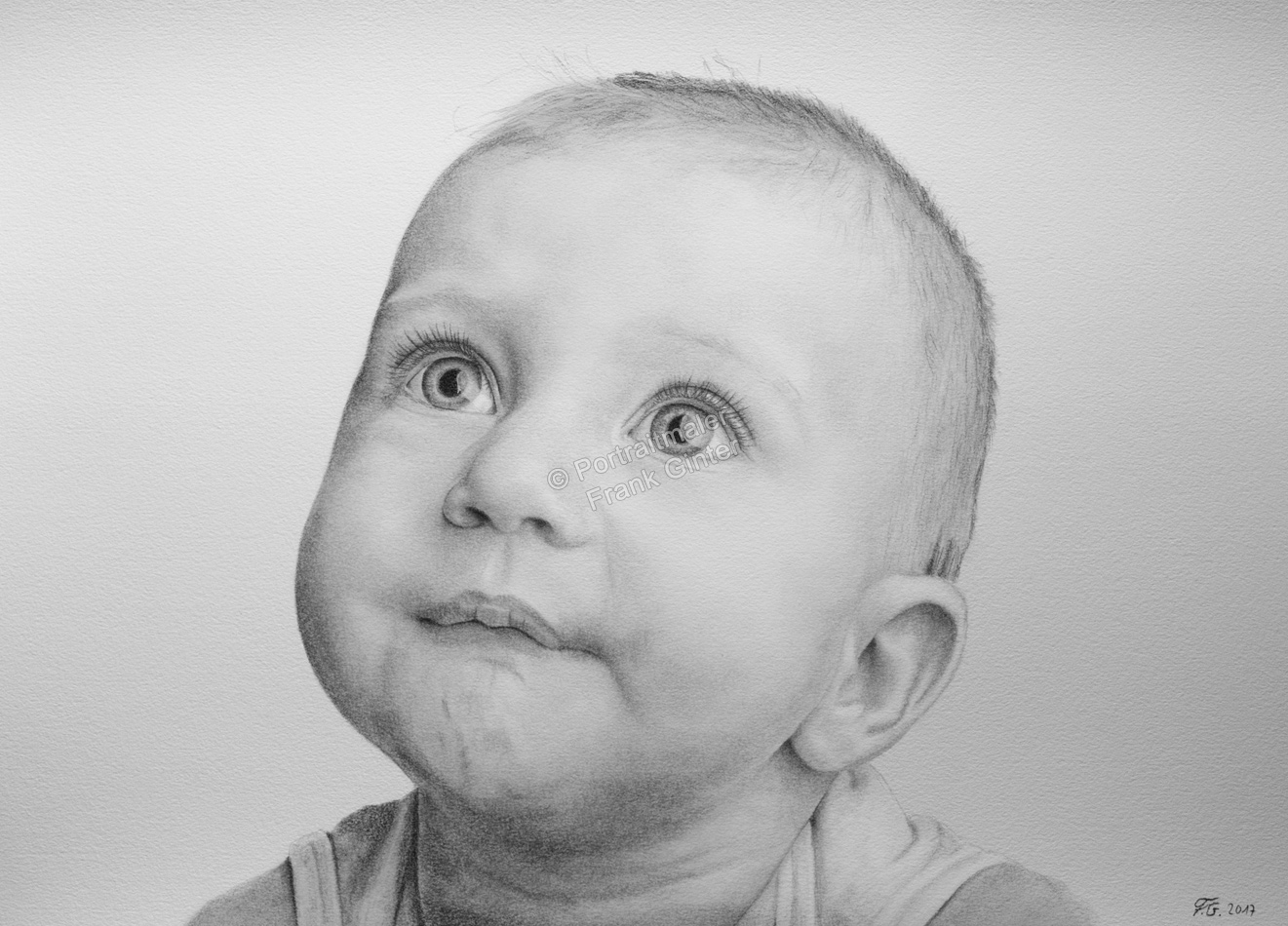 Babyzeichnung, Baby-Portrait, Bleistiftzeichnungen-Babyportrait