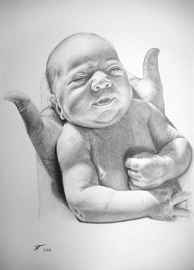 Bleistiftzeichnung-Babyzeichnung-Babybild