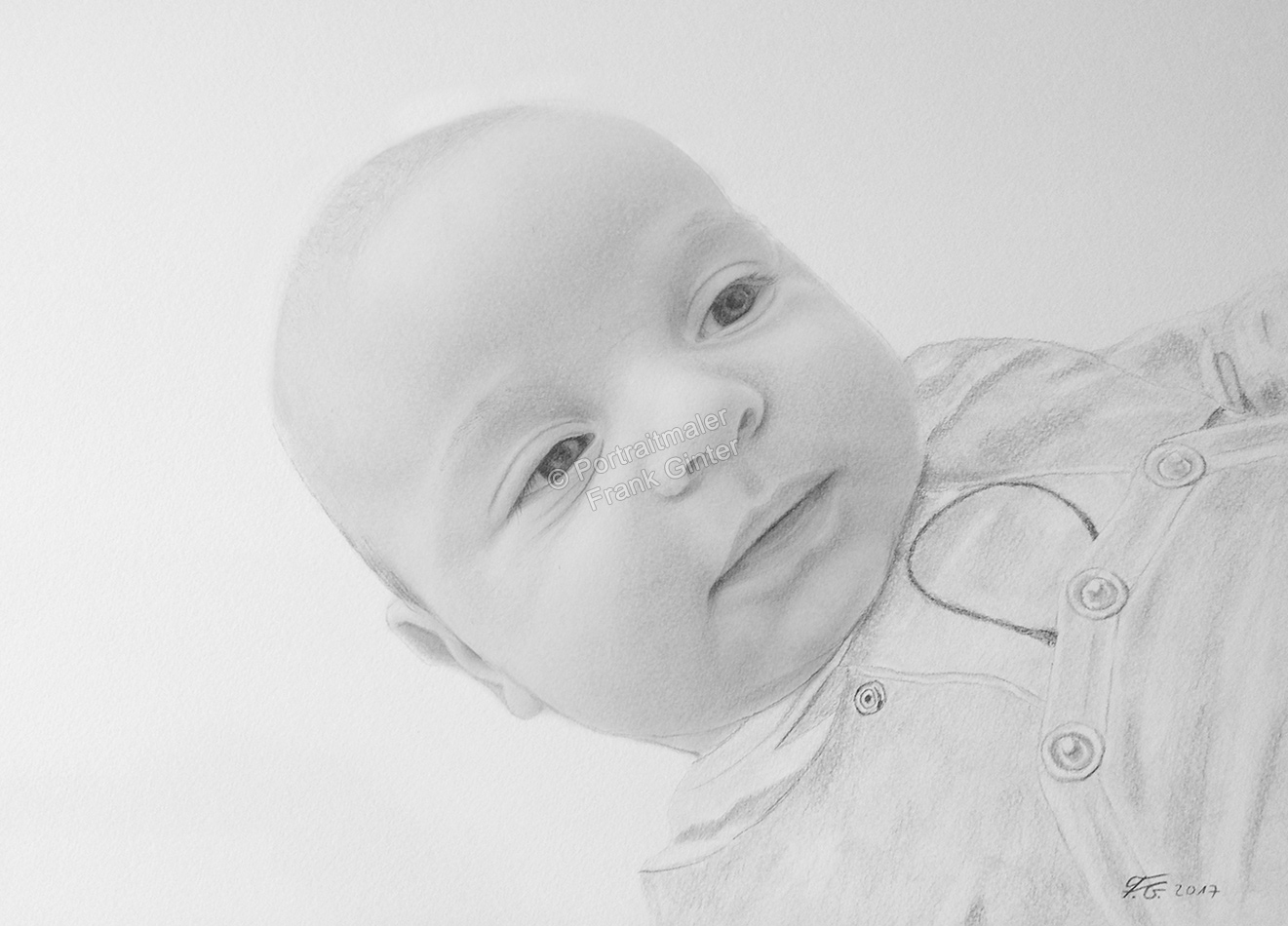 Bleistift-Portraitzeichnung-Babyzeichnung
