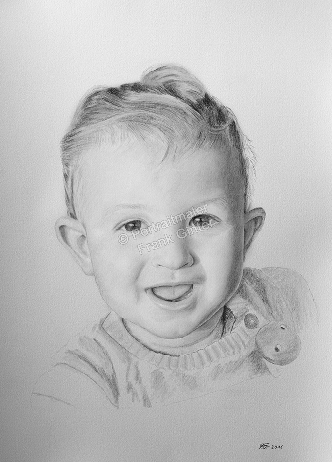 Bleistift-Portraitzeichnung-Babyzeichnung