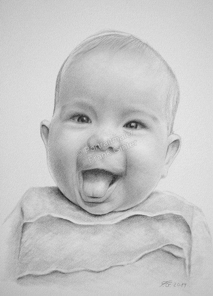 Bleistiftzeichnung-Portraitzeichnung-Baby