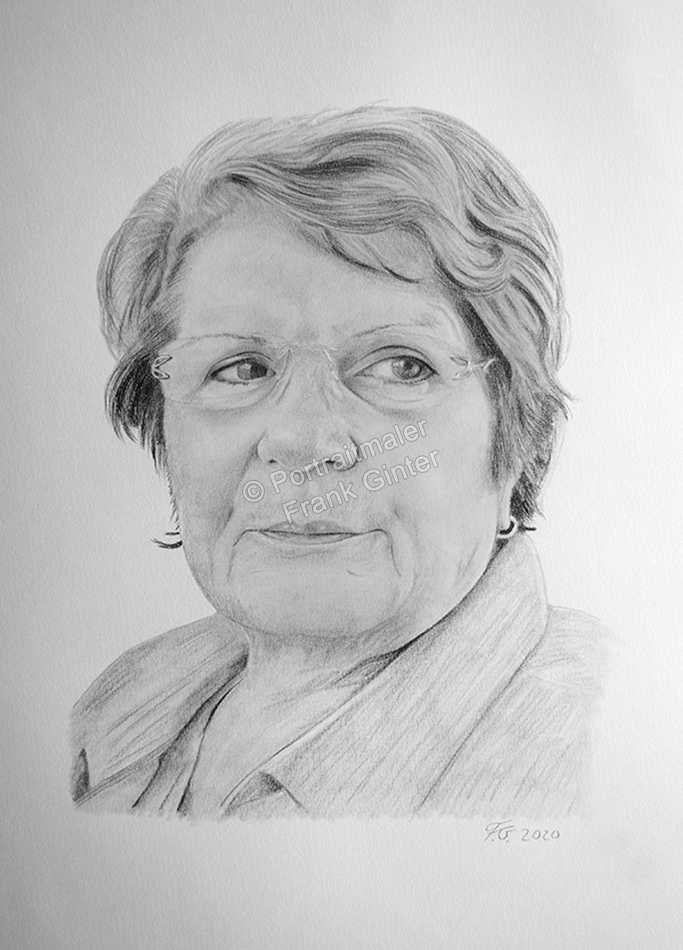 Bleistiftzeichnungen-Portrait-Dame