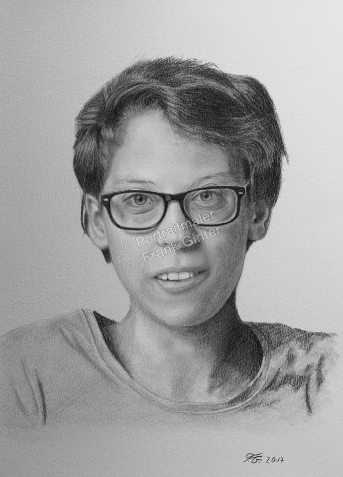 Bleistiftzeichnungen-Portrait-einer-Frau